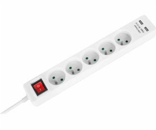 Rebel Rebel Rebel 5 Sockets + 2 USB zásuvky s přepínačem ...