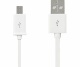 USB -a USB kabel - microUSB 0,9 m bílá (GSM0989W)