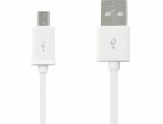 USB -a USB kabel - microUSB 0,9 m bílá (GSM0989W)