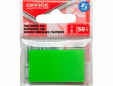 Karty Office Products Indexování kancelářských produktů, PP, 25x43mm, karty 1x50, přívěsek, zelená