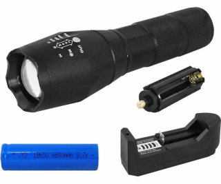 LTC Flashlight LTC LL44, T6, Zoom, síťová nabíječka, černá.