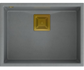 Quadron David 50 Graniteq Silver Stone Sink/Golden Elements