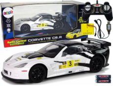 Import Leantoys Racing Auto Racing R/C 1:18 Corvette C6.R WHITE 2,4 g světlo