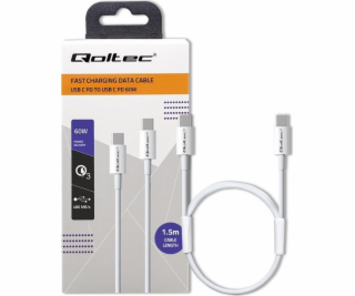 USB USB-C Qoltec Cable-USB-C 1,5 m bílá (52360)