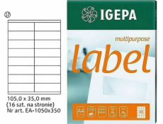 Štítky IGEPA A4 IGEPA 105 x 35,0 mm bílé (100)