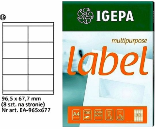 Štítky Mondi A4 IGEPA 96,5 x 67,7 mm bílá (100)