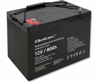 Baterie Qoltec AGM 12V | 80AH