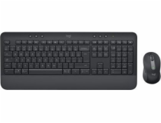 Klávesnice + Logitech Logitech Signature MK650 Combo pro obchodní myši klávesnice Připojená myš RF Wireless + Bluetooth Qwertz Maďarský grafit