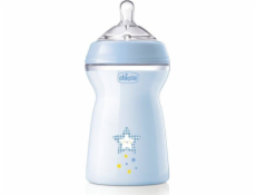 Chicco Chicco_naturalfeeling plastová fľaša 330 ml s silikónovým strukom Fast Flow 6m+ Blue