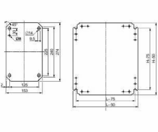 Montážní deska Schneider 300 x 250 mm Stal (NSYMM3025)