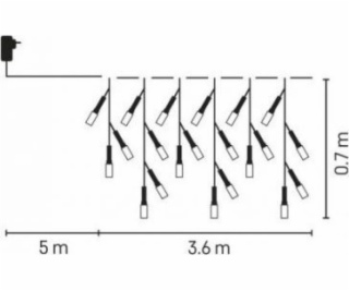 Vánoční osvětlení Vánoce SOPL 6W 200led 3,6 m IP44 / 8 Pr...