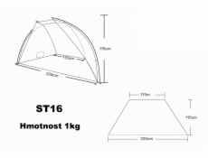 Stan plážový otevřená zástěna 220x115x120 cm