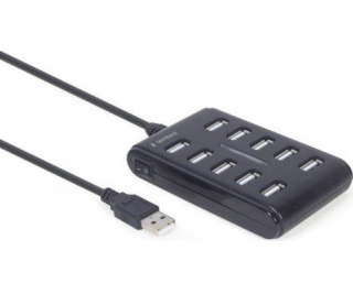 Gembird UHB-U2P10P-01 10-port USB 2.0 húb black