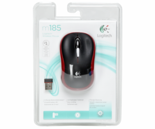 Logitech M 185 Cordless Notebook Mouse USB black / red