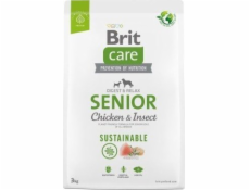 BRIT Care Dog Sustainable Senior Chicken & Insect - dry dog food - 3 kg