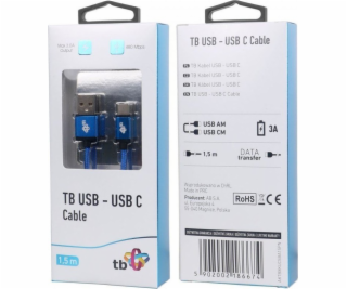 TB Touch USB - USB C kabel, 1,5m, modrý