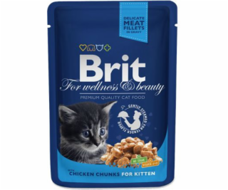 Brit Premium Cat Pouches Chicken Chunks for Kitten 100g