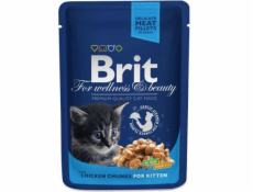 Brit Premium Cat Pouches Chicken Chunks for Kitten 100g