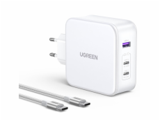 UGREEN Nexode USB-A+2*USB-C 140W GaN Fast Charger+USB-C Cable wht