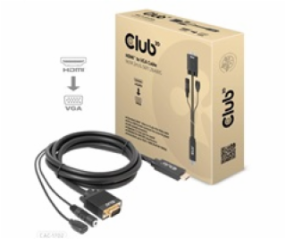 Club3D kabel HDMI na VGA, M/M, 28AWG, 2m