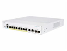 Cisco switch CBS250-8FP-E-2G, 8xGbE RJ45, 2xRJ45/SFP combo, fanless, PoE+, 120W - REFRESH