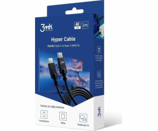 3mk datový kabel Hyper USB-C -> USB-C (PD), 100W 5A, 4K 6...