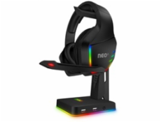 CONNECT IT NEO Stand-It RGB stojánek na sluchátka + USB hub, černá