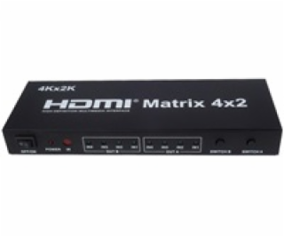 PremiumCord HDMI matrix switch 4:2,s audiem, rozlišení 4Kx2K