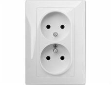 Elektro-Plast Vestra Double Socket 2x2P+s monolitem s IP20 skrytým rámcem 3835-00