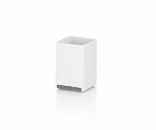 KELA Pohár Cube polyresin bílá KL-23692