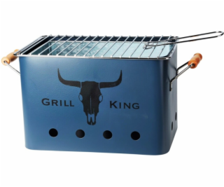 Přenosný gril na dřevěné uhlí GRILL KING 43 x 20 cm modrá