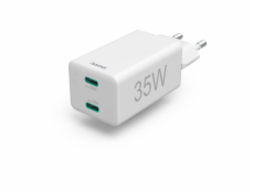 Hama Quick Charger  USB-C 35W PD/QC, 2xUSB-C, white 201694