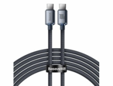 Baseus Crystal Shine Series nabíjecí / datový kabel USB-C / USB-C 100W 2m, černá