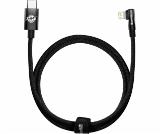 Baseus úhlový kabel USB-C - Lightning, 20W 1m, černý