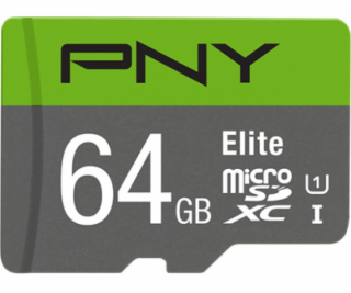 Karta PNY Elite MicroSDXC 64 GB Class 10 UHS-I/U1 A1 V10 ...