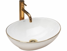 Rea Washbasin Sofia White Golden Gold Gold Edge Rea