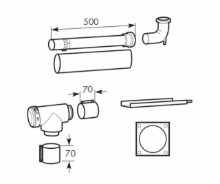 Sada vaillant připojení pro hřídel DN 80/125 - 303250