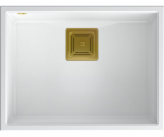 Quadron David 50 Graniteq Snow White Sink/Gold Elements