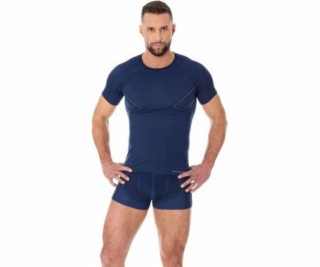 Brubeck Men s Short -sleeved Active Wool Navy Blue (SS11710)