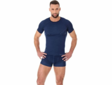 Brubeck Men s Short -sleeved Active Wool Navy Blue (SS11710)