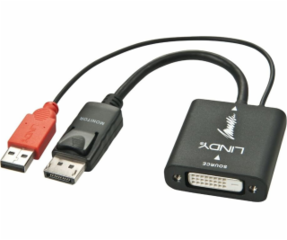 AV Lindy DVI-D ADAPTTER-DISPLAYPORT + USB-A BLACK (38145)