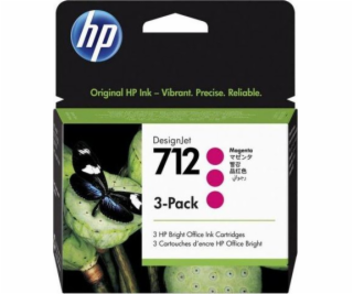 HP HP Ink 712 3-Pack 29-ml pugentní DJ Ink