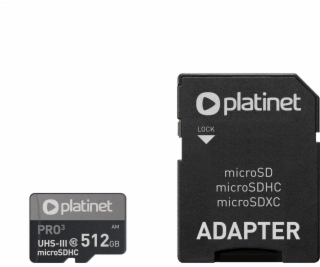 Platinet Secure Digital MicroSDXC 512 GB třída 10 UHS-III...