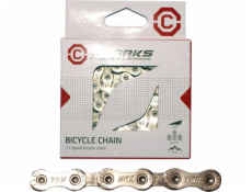 Clarks Bicycle Chain YBN C11 Shimano Campagnolo SRAM (11 rychlostních stupňů, CP 1/2x11/128, 116 buněk, 5,6 mm, řetězový klip) Silver Standard