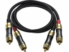 Kabel fiii fiio lr-rca2 rca stereo propojovací kabel