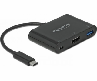 Adaptér DeLock USB Type-C> HDMI 4K 30Hz USB Type-A/C PD