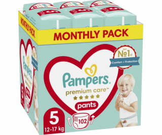 Pampers plenky Pangs Pans Premium Care 5, 12-17 kg, 102 ks.