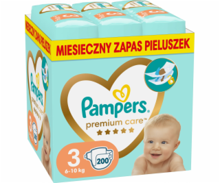 PAMPERS PAMPERS PREMIUM PARES 3, 6-10 KG, 200 PCS.