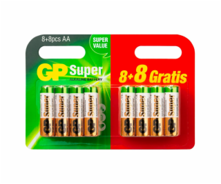 8+8 GP Super Alkaline AA Mignon LR06 SUPER VALUE Blister