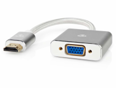 NEDIS PROFIGOLD adaptér HDMI/VGA/ konektor HDMI - VGA zásuvka/ hliník/ stříbrný/ BOX/ 20cm